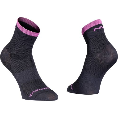 Cyklistické ponožky NORTHWAVE Origin - Black/Fuchsia - vel. S