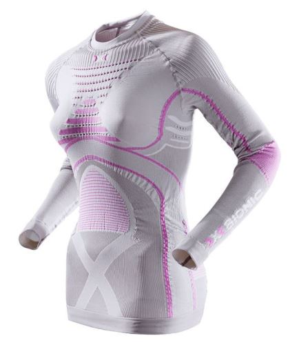Funkční dámské triko X-Bionic Radiactor EVO Shirt Long Round Neck Silver/Fuchsia vel. S/M