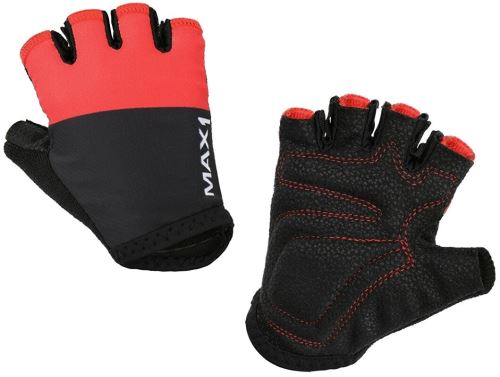 dětské cyklistické rukavice MAX1 černo/červené 7-8 let