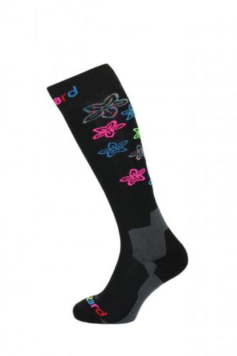 lyžařské ponožky BLIZZARD Viva Flowers ski socks, black/flowers, Velikost 35-38