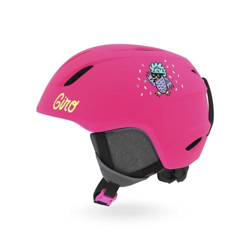 Dětská lyžařská helma GIRO Launch - Mat Bright Pink/Disco Birds vel. XS (48,5-52 cm)