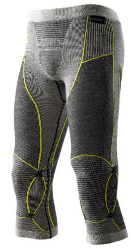 Pánské funkční 3/4 kalhoty Apani® Merino By X-Bionic® Fastflow Pants black/grey/yellow vel. XXL