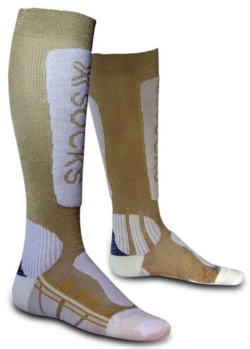 dámské lyžařské ponožky X-Socks Ski Metal Socks Women - Gold /White - 35/36