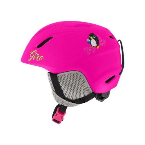 Dětská lyžařská helma GIRO Launch Matte Bright Pink Penguin vel. S