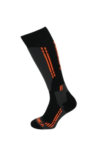 lyžařské ponožky TECNICA Competition ski socks, black/anthracite/orange, Velikost 43-46