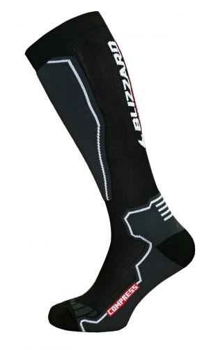 ponožky BLIZZARD BLLIZZARD Compress 85 ski socks, black/grey, Velikost 39-42