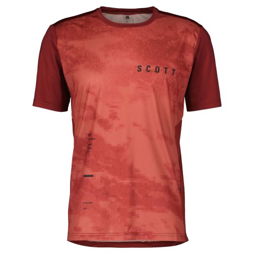 cyklistické triko Scott Trail Vertic SS, wood red/dusk red