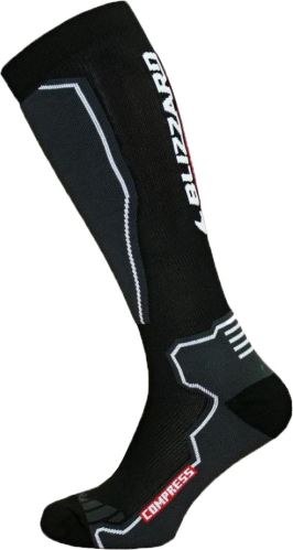 ponožky BLIZZARD BLLIZZARD Compress 85 ski socks, black/grey, Velikost 43-46