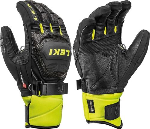 Lyžařské rukavice Leki Worldcup Race Coach Flex S GTX - black-ice lemon vel. 9,5