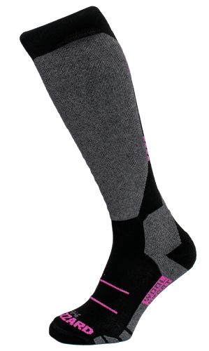 lyžařské ponožky BLIZZARD BLIZZARD Wool Sport Junior ski socks, black/pink Velikost 24-26