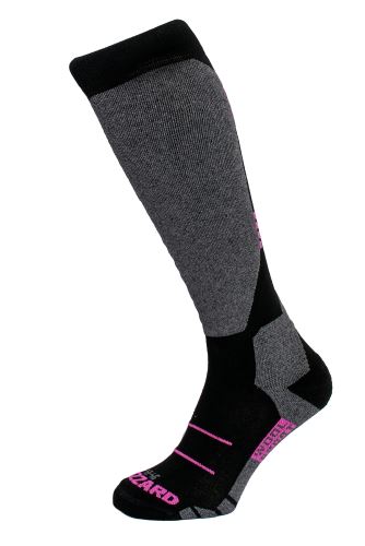 lyžařské ponožky BLIZZARD BLIZZARD Wool Sport ski socks, black/pink Velikost 35-38
