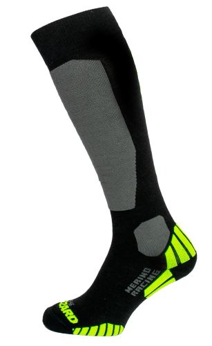 lyžařské ponožky BLIZZARD BLIZZARD Merino Racing ski socks, black/yellow Velikost 35-38