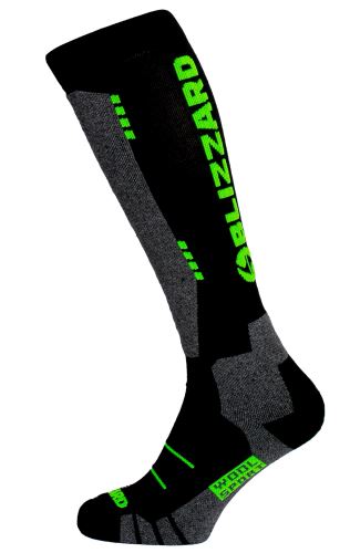 lyžařské ponožky BLIZZARD BLIZZARD Wool Sport ski socks, black/green Velikost 35-38
