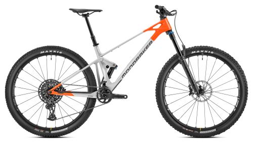 Celoodpružené kolo MONDRAKER Raze Carbon R, racing silver/orange