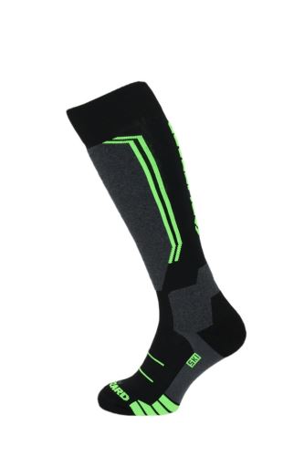lyžařské ponožky BLIZZARD Allround wool ski socks, black/anthracite/green, Velikost 35-38