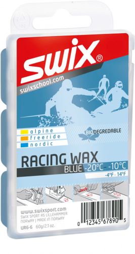 Závodní skluzový vosk Swix UR6 modrý - 60 g (-10/-20°C)