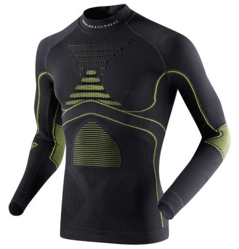 Pánské funkční triko X-Bionic Energy Accumulator® EVO Shirt Long Turtle Neck Charcoal/Yellow vel. S/M